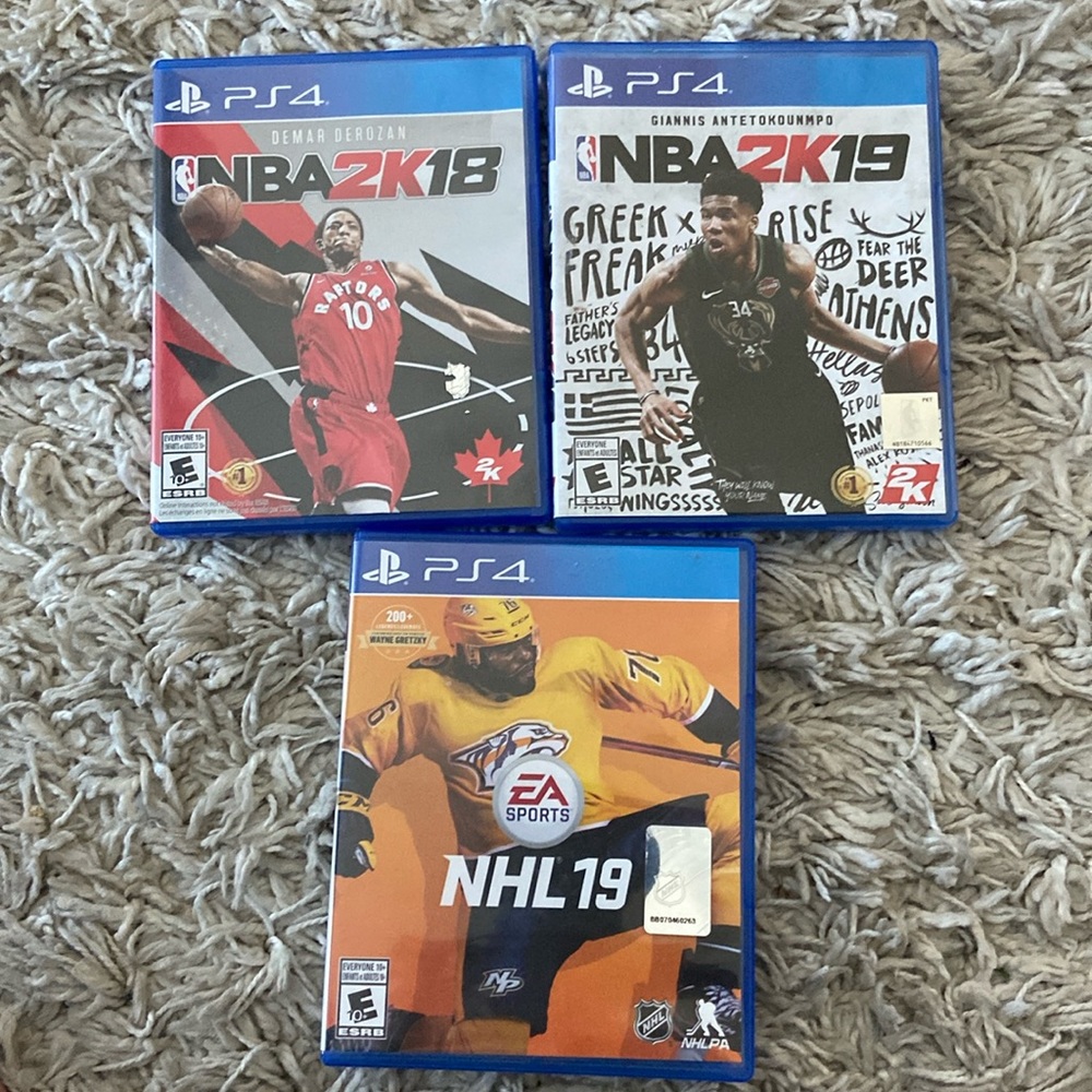 PS4 NBA 2K18 and 2K19 and NHL19
